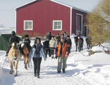Ponnypromenad på hemväg vintern 2005
